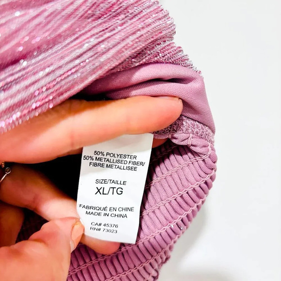 SUZY SHIER Shimmering pink  bodycon top - Picture 9 of 9